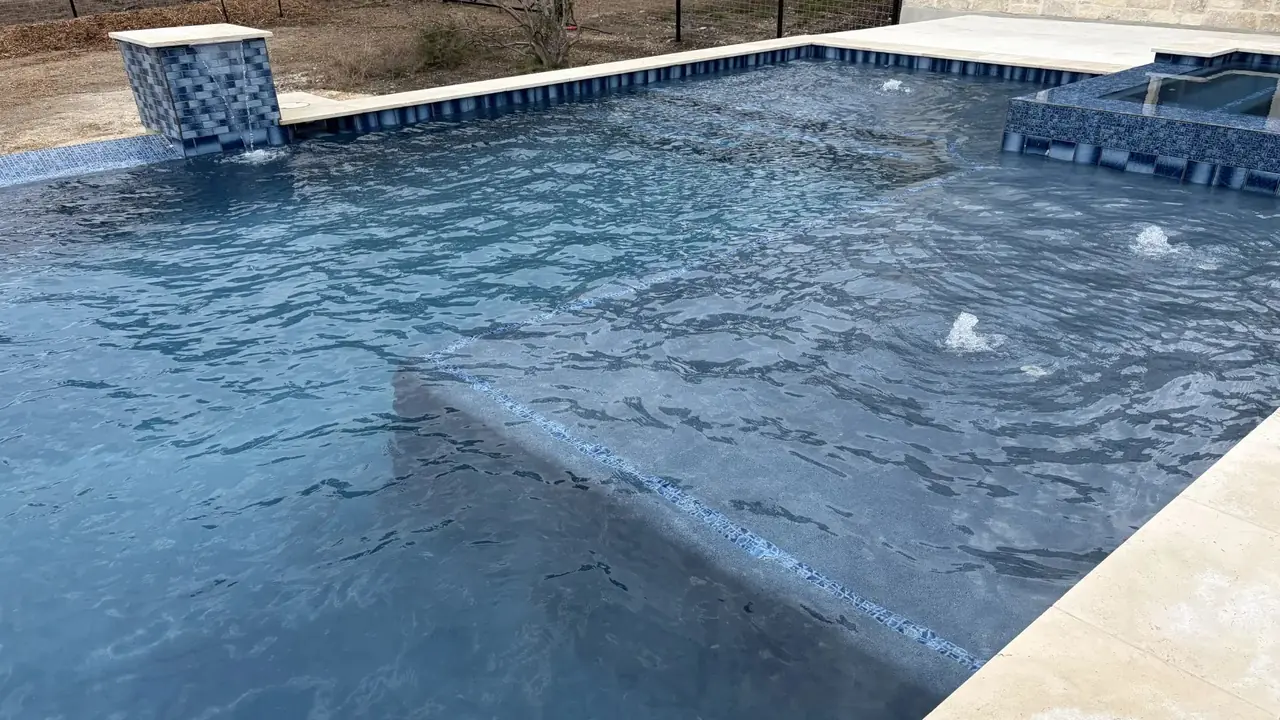 Custom pool build in the Texas Hill Country
